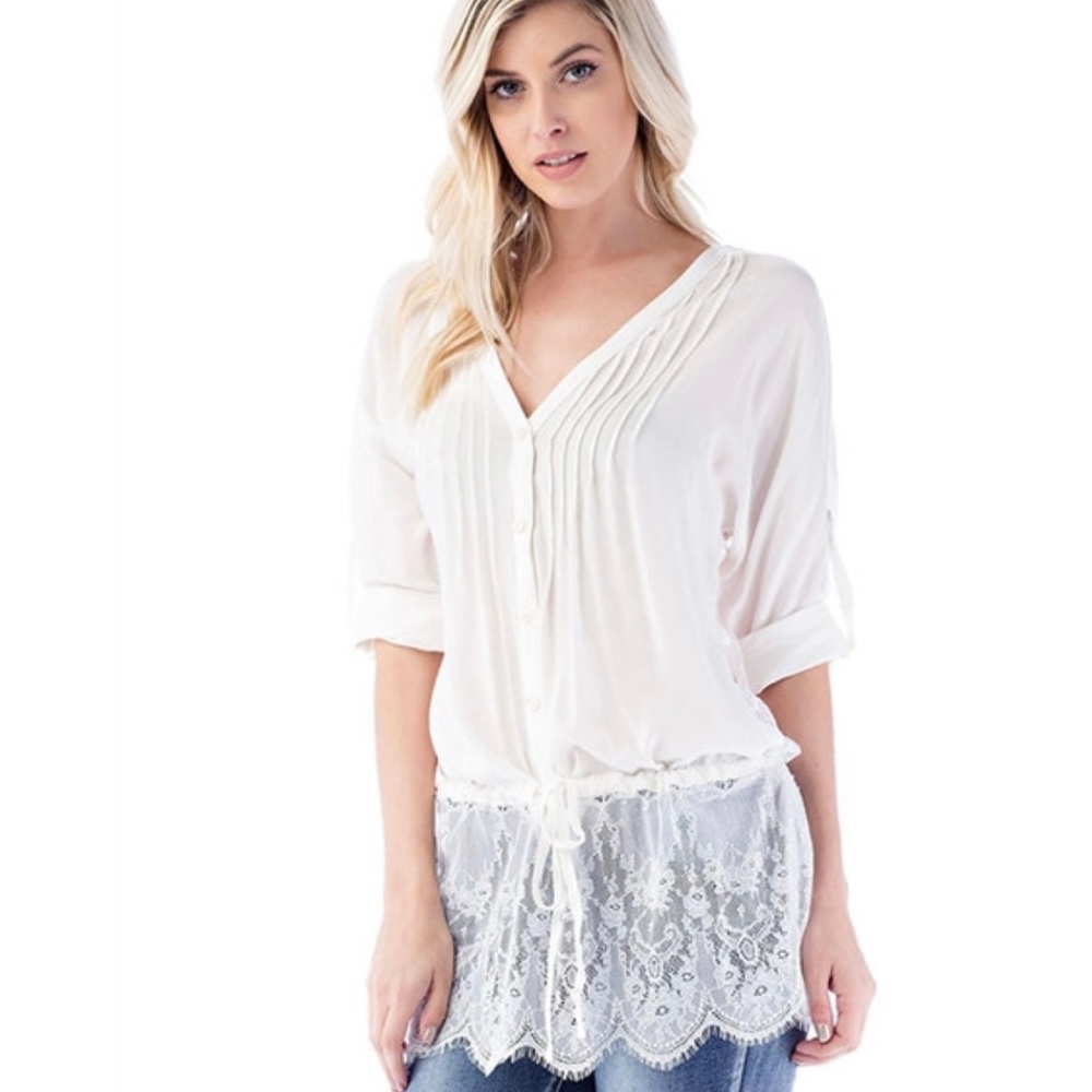 Women's Ivory Lace Blouse